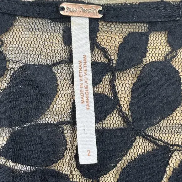 Free People Whimsygoth Mini Dress Size 2 Witchy Grunge Asymmetric Dark Romantic - Picture 4 of 12